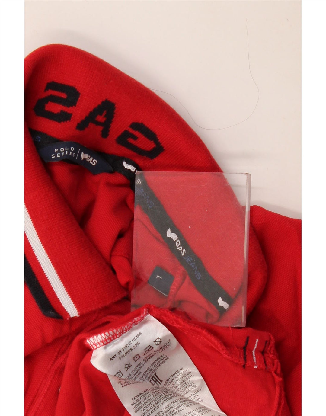 GAS Μπλουζάκι πόλο για αγόρια 15-16 ετών Μεγάλο κόκκινο βαμβακερό