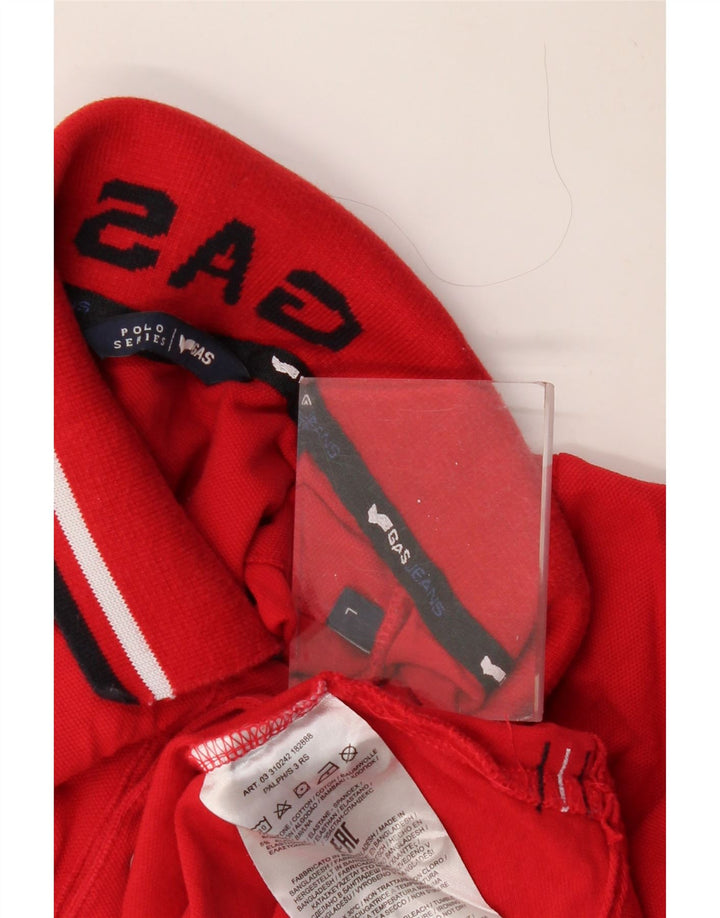 GAS Μπλουζάκι πόλο για αγόρια 15-16 ετών Μεγάλο κόκκινο βαμβακερό