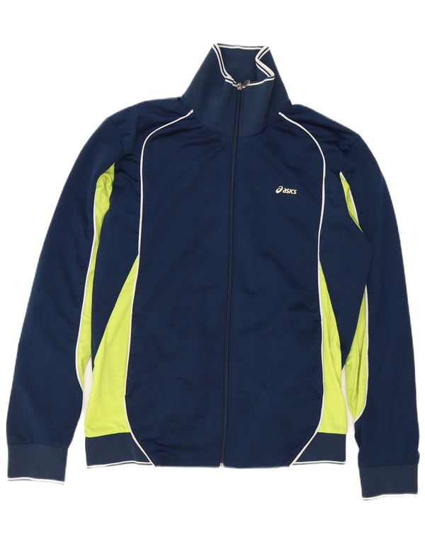 Ανδρική φόρμα Asics Top μπουφάν Medium Navy Blue Colourblock Polyester