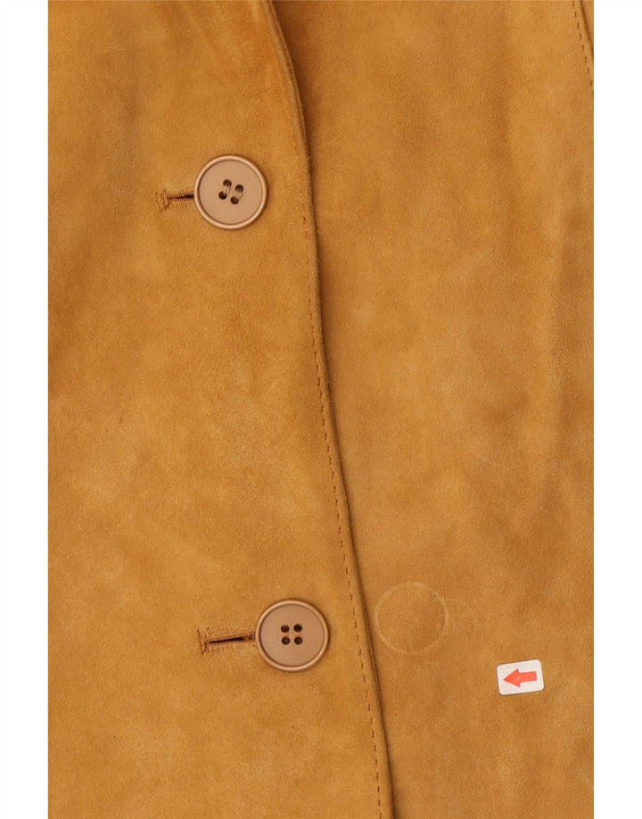 Monpel Γυναικείο Μπουφάν 2 κουμπιών Suede Blazer IT 48 XL Δερμάτινο μπεζ
