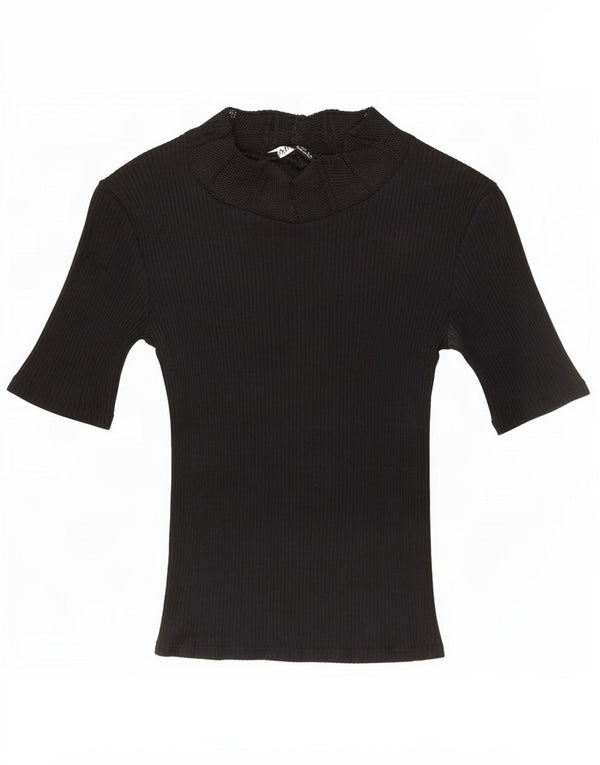 Zara Γυναικείο T-Shirt Top UK 10 Small Black
