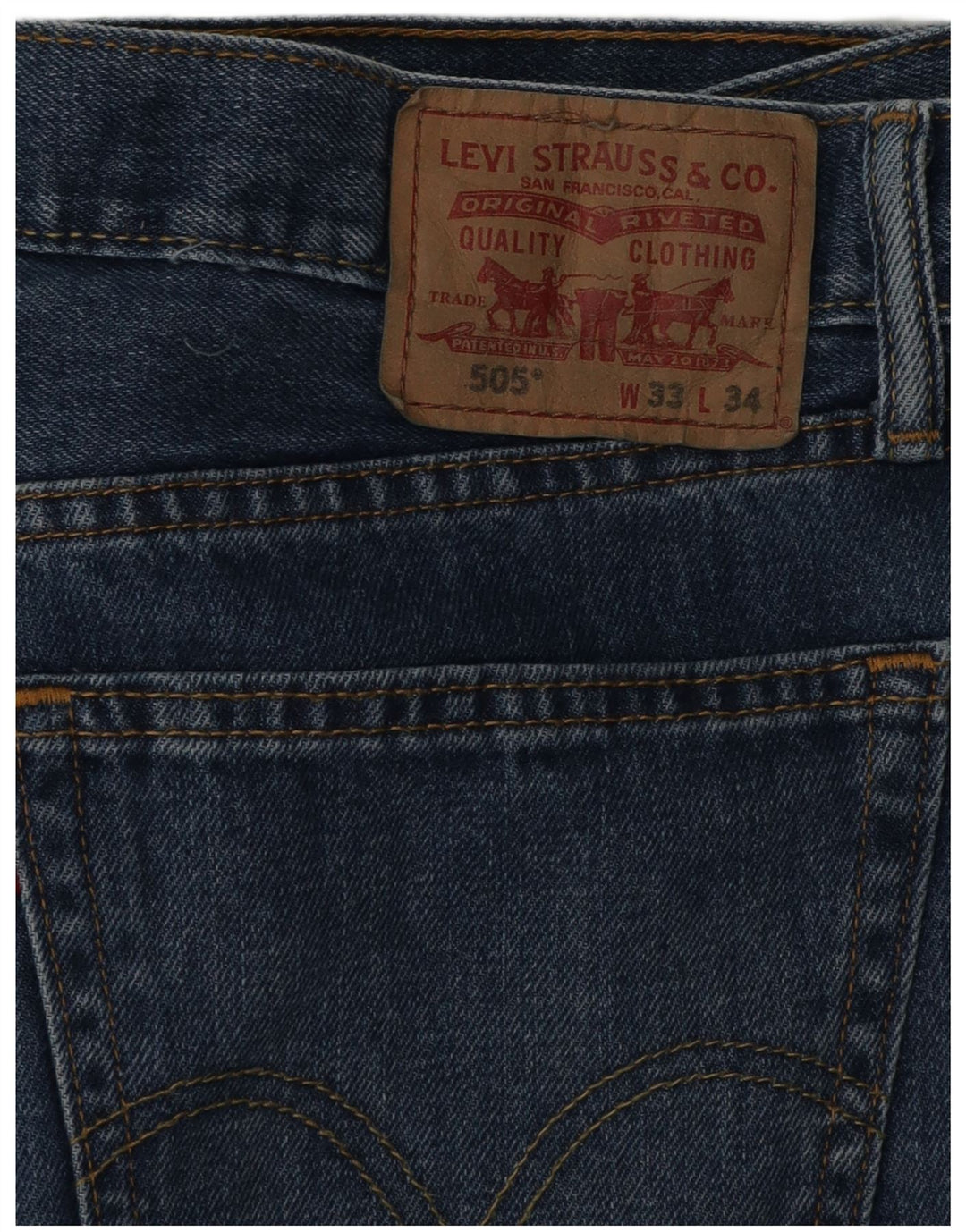 LEVI'S Ανδρικό τζιν 505 ίσιο W33 L34 Μπλε βαμβακερό