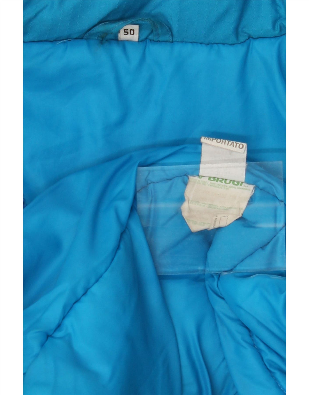 BRUGI Mens Loose Fit Windbreaker Jacket IT 50 Large Blue Colourblock Vintage Brugi and Second-Hand Brugi from Messina Hembry 