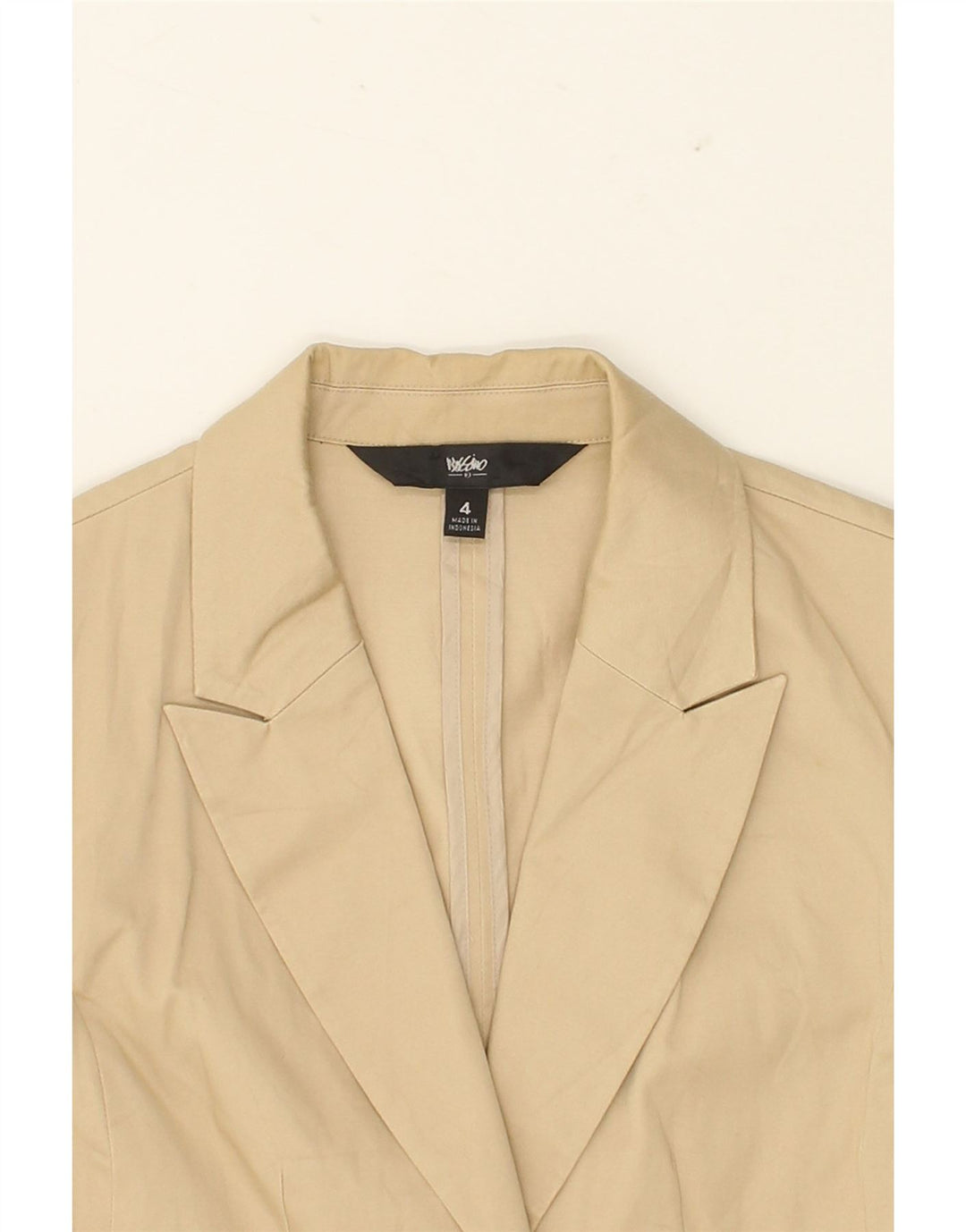 MOSSIMO Womens 1 Button Blazer Jacket US 4 Small Beige Cotton Vintage Mossimo and Second-Hand Mossimo from Messina Hembry 