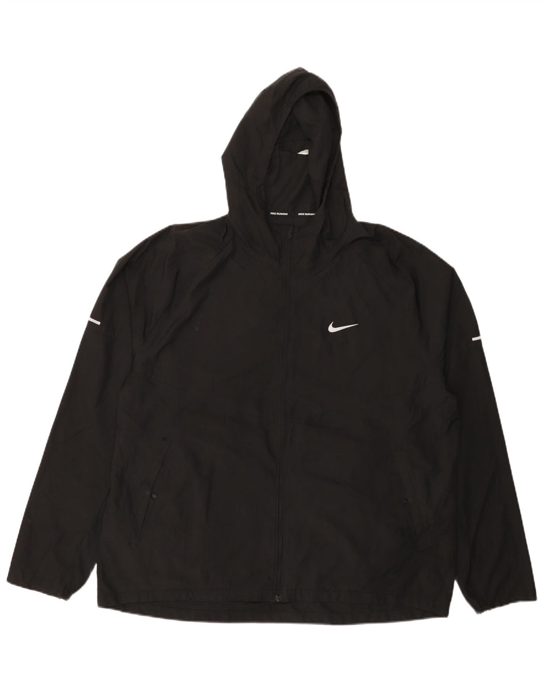 Ανδρικό μπουφάν βροχής με κουκούλα Nike UK 42 XL μαύρο πολυεστέρα