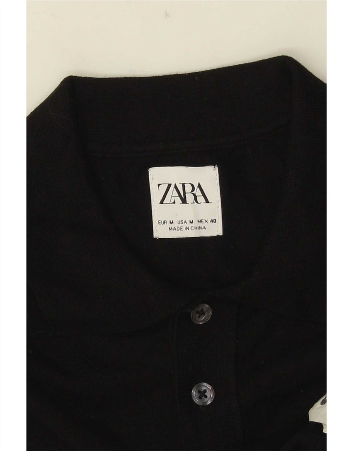 Zara Ανδρικό Πόλο Μπλουζάκι Μεσαίο Μαύρο