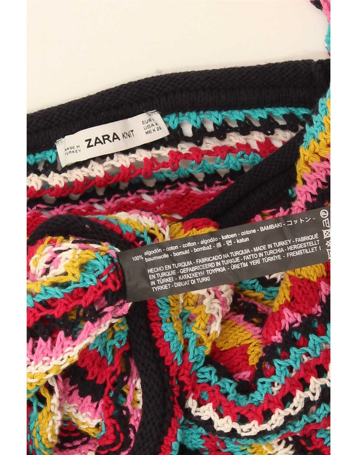 Zara Γυναικείο πουλόβερ με λαιμόκαυστο UK 14 μεσαίο πολύχρωμο ριγέ