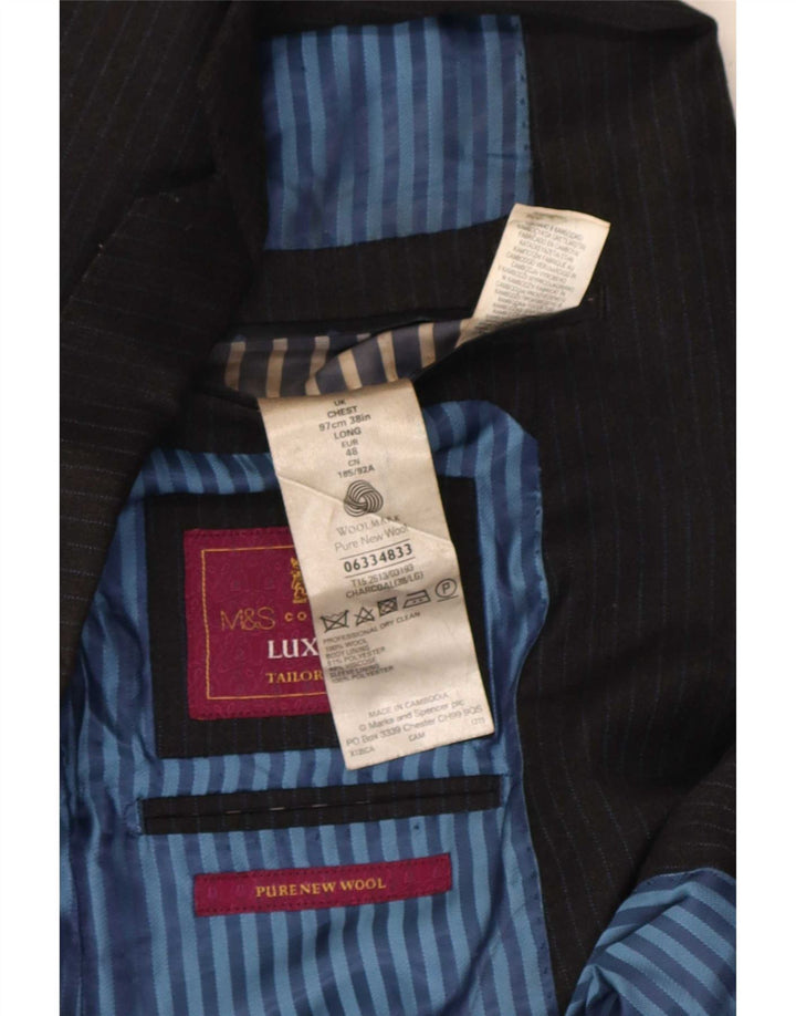 Marks & Spencer Ανδρικό μπλέιζερ με 2 κουμπιά μπουφάν UK 38 μεσαίου γκρι ρίγες