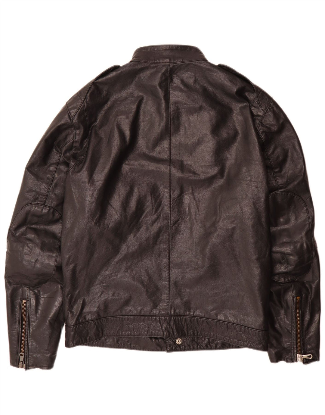 Vintage Ανδρικό Δερμάτινο Μπουφάν Biker IT 52 Large Μαύρο