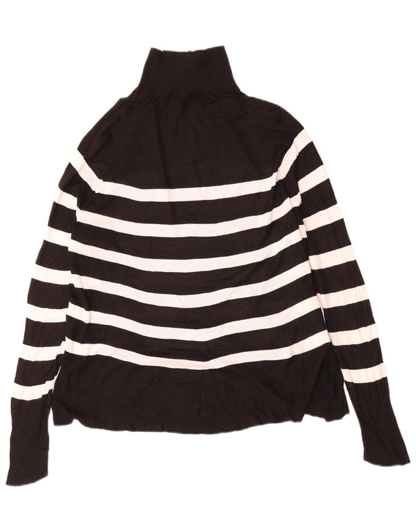 Zara γυναικείο πουλόβερ με λαιμό χελώνα UK 10 Small, μαύρο ριγέ