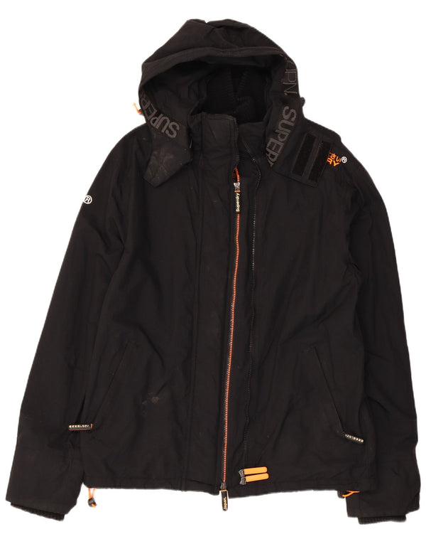 Ανδρικό μπουφάν με κουκούλα Superdry UK 42 XL μαύρο νάιλον