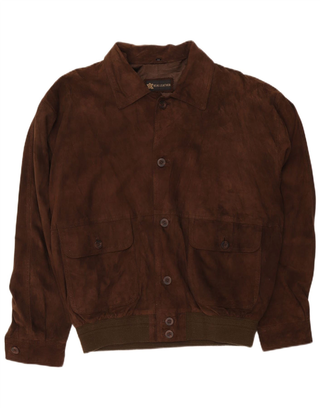 Vintage Ανδρικό Suede Bomber Jacket IT 56 2XL Καφέ Δερμάτινο