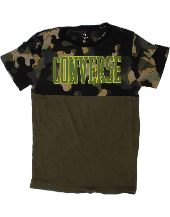 CONVERSE Boys Graphic T-Shirt Top 10-11 Years Medium Green Camouflage Vintage Converse and Second-Hand Converse from Messina Hembry 
