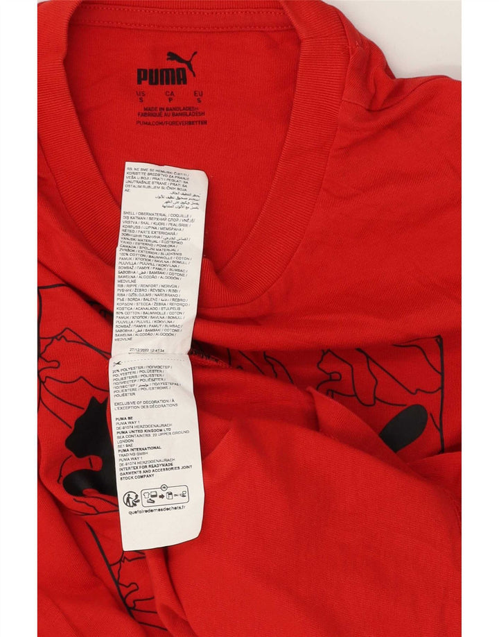 Ανδρικό γραφικό μπλουζάκι Puma, μικρό κόκκινο βαμβακερό