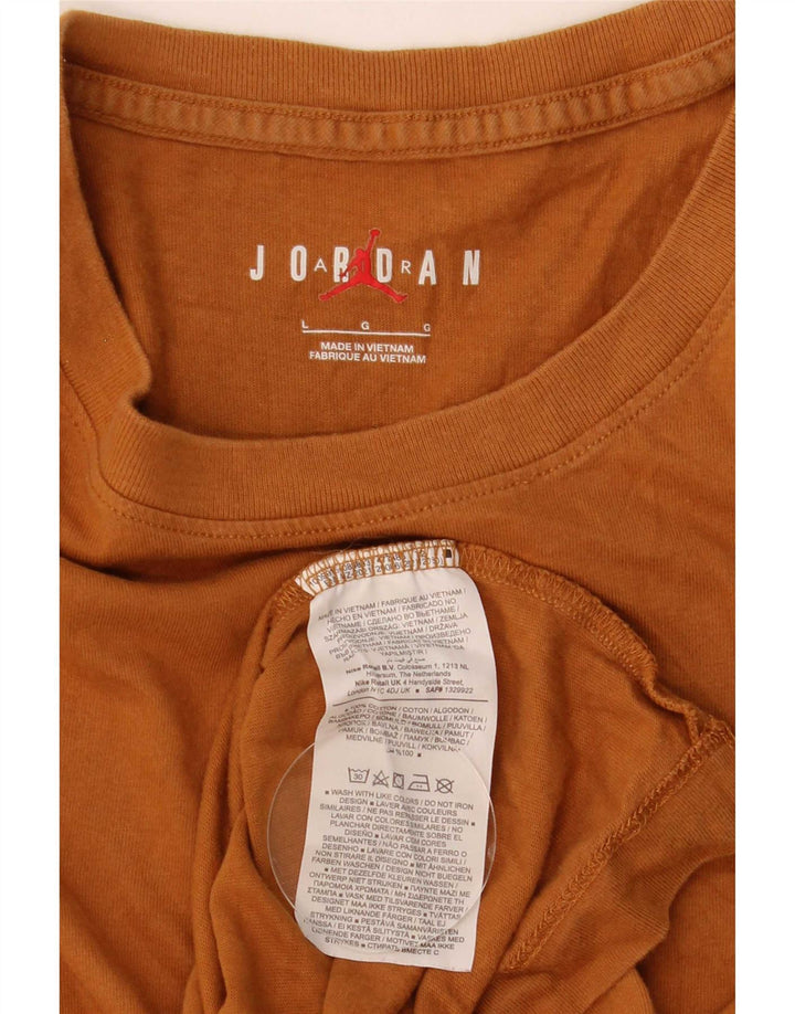 Jordan Ανδρικό T-Shirt Top μεγάλο καφέ βαμβακερό