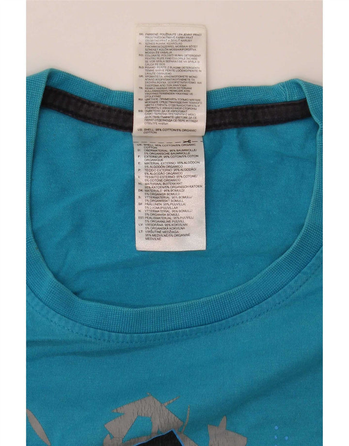 Ανδρικό γραφικό T-Shirt Adidas Top από μεσαίο μπλε βαμβακερό