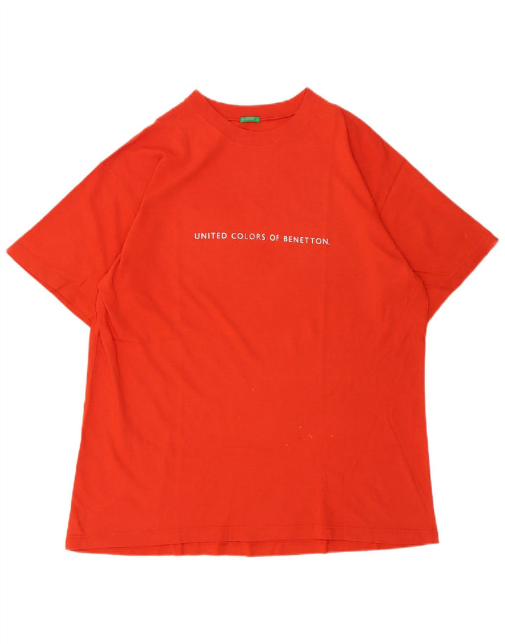 Ανδρικό γραφικό μπλουζάκι Benetton Top Large Orange