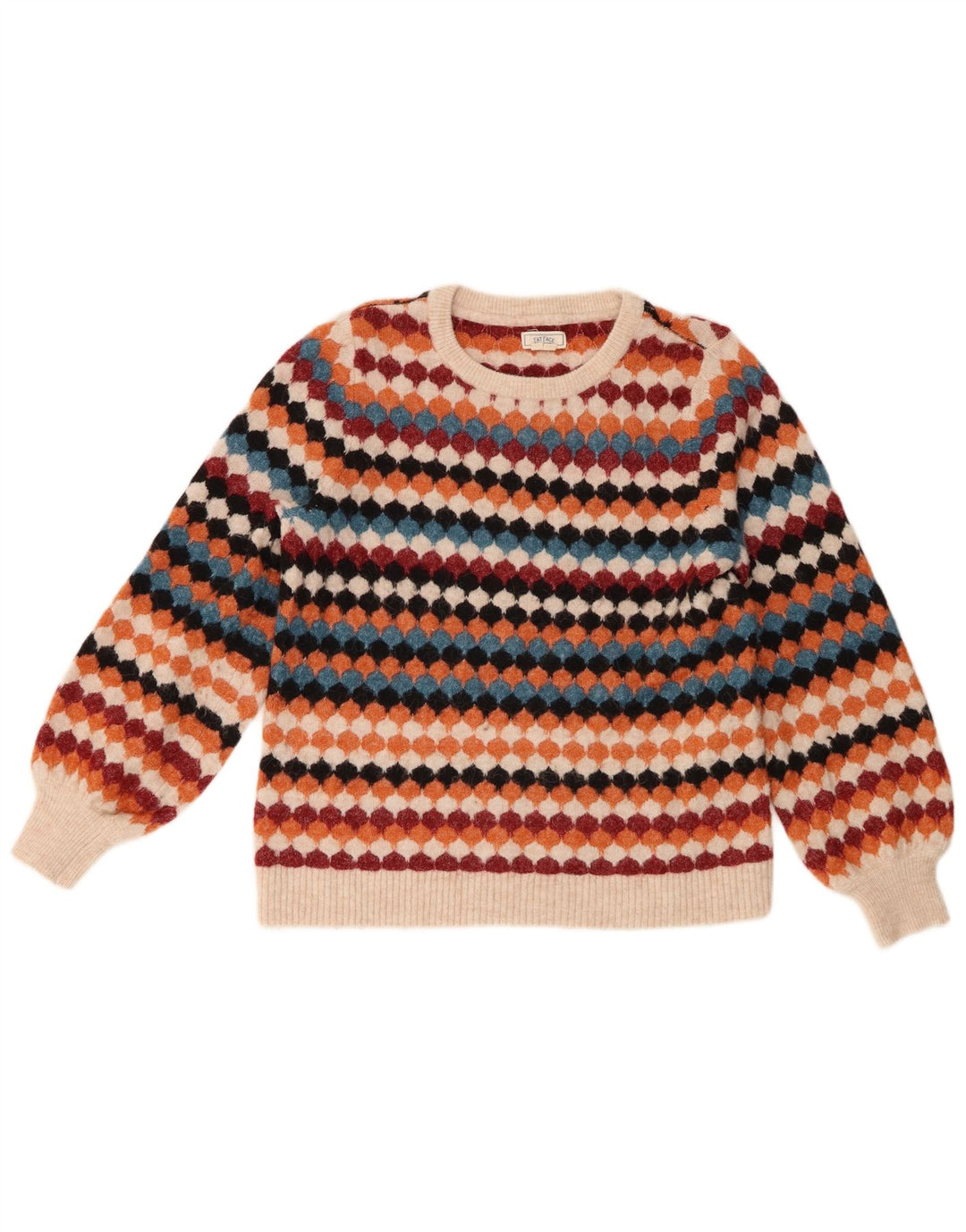 Fat Face Γυναικείο πουλόβερ με λαιμόκοψη UK 10 Small πολύχρωμο