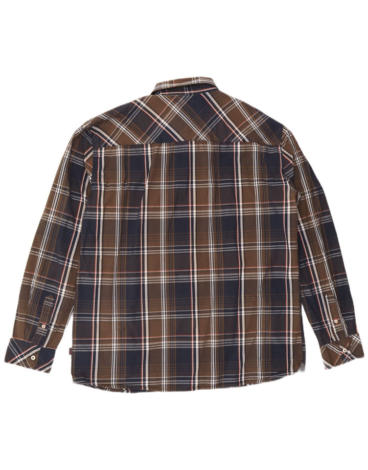 Ανδρικό πουκάμισο Mustang Slim Fit 2XL Καφέ βαμβακερό