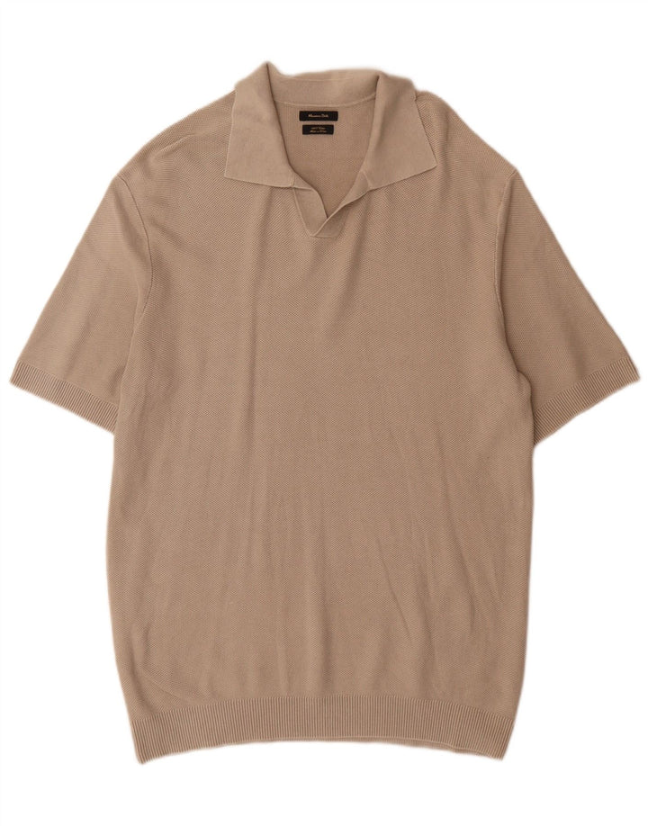 Ανδρικό πουκάμισο πόλο Massimo Dutti, μεγάλο γκρι βαμβακερό
