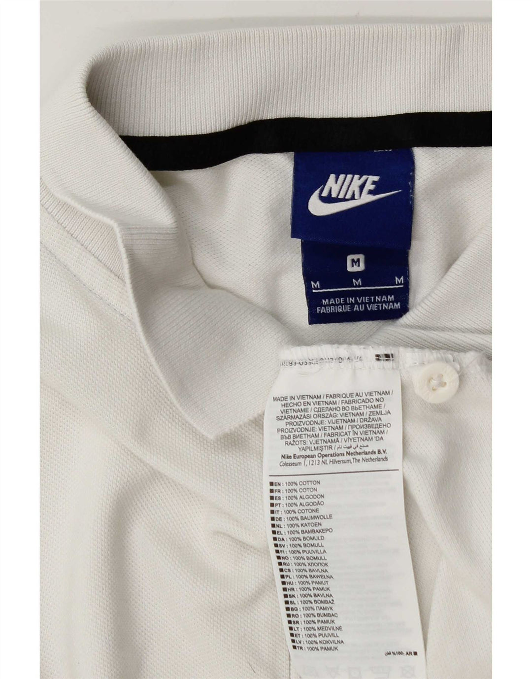 Ανδρικό μπλουζάκι πόλο Nike, μεσαίο λευκό βαμβακερό
