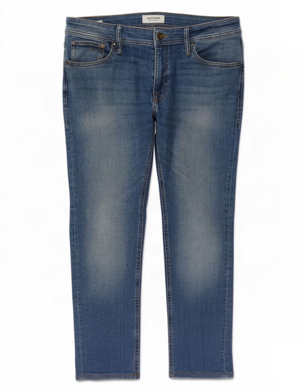 Jack & Jones Ανδρικό Cropped Slim Jeans W34 L26 Μπλε βαμβακερό