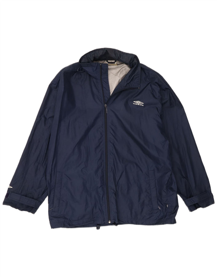 Ανδρικό μπουφάν βροχής με κουκούλα Umbro UK 40 Large Navy Blue