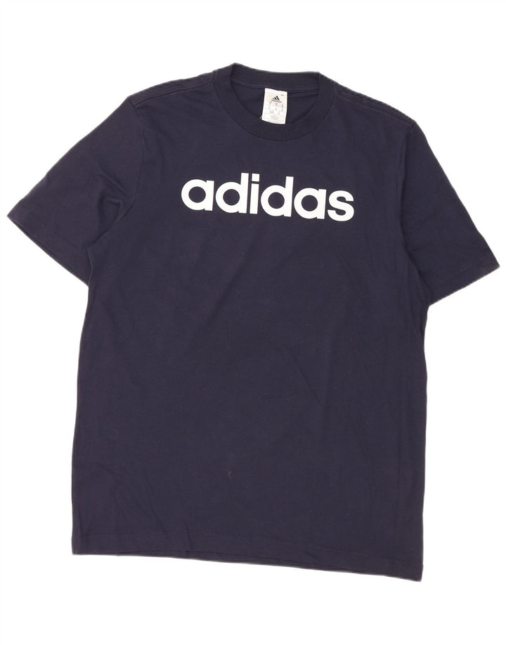 Ανδρικό γραφικό T-Shirt Adidas Top από μεσαίο μπλε ναυτικό βαμβακερό
