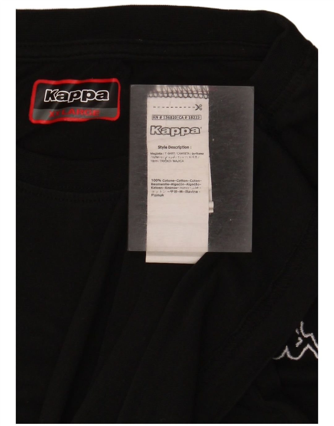 Kappa Γυναικείο T-Shirt Top 2XL Μαύρο βαμβακερό