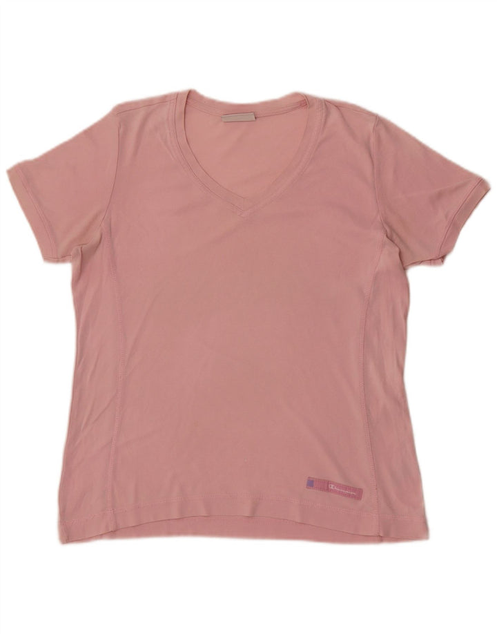 Champion Γυναικείο T-Shirt Top UK 14 Medium Pink Cotton