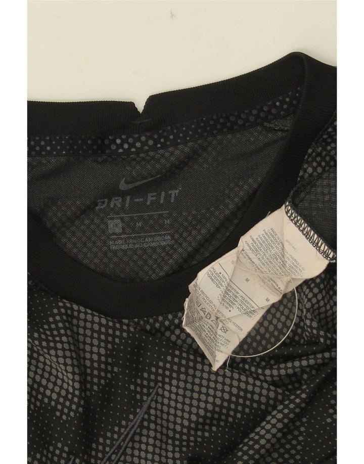 Ανδρικό μπλουζάκι Nike Dri Fit Τοπ μεσαίου μαύρου γεωμετρικού πολυεστέρα