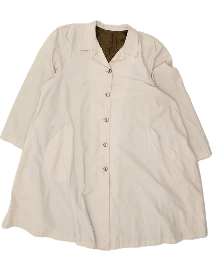 VINTAGE Womens Overcoat UK 16 Large Beige Polyester Vintage Vintage and Second-Hand Vintage from Messina Hembry 