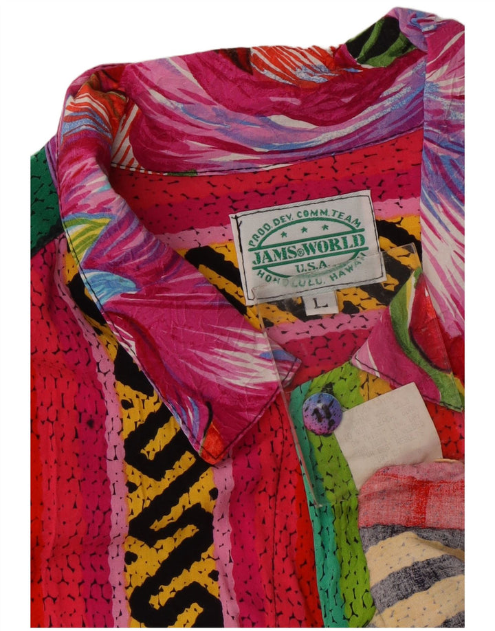 Ανδρικό κοντομάνικο πουκάμισο JAMS WORLD Μεγάλο πολύχρωμο ριγέ ρεγιόν