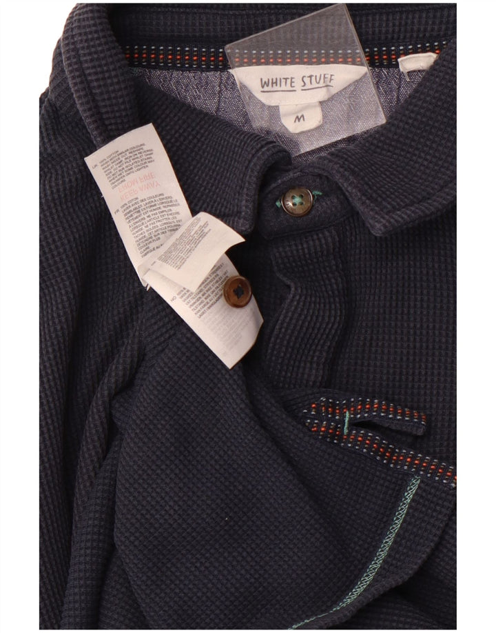 WHITE STUFF Ανδρικό πουκάμισο πόλο μεσαίο μπλε βαμβακερό