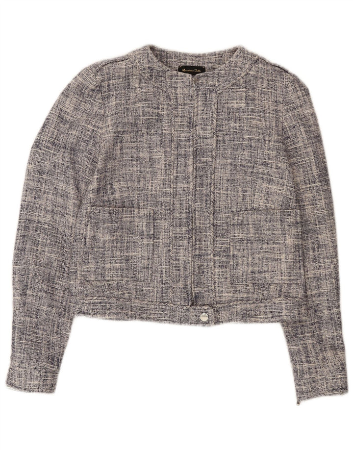 Massimo Dutti Γυναικείο μπουφάν μπλέιζερ με πλήρες φερμουάρ EU 36 XS Navy Blue Cotton