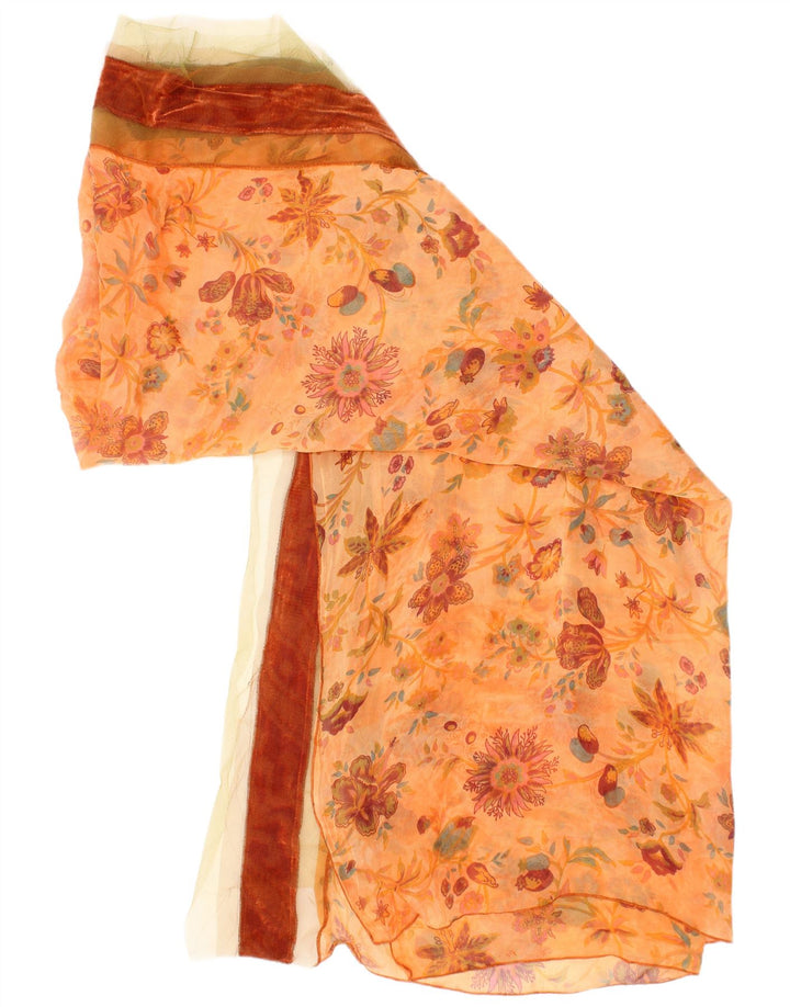 Γυναικείο ορθογώνιο φουλάρι Bleu Blanc Rouge One Size Orange Floral Bohemian