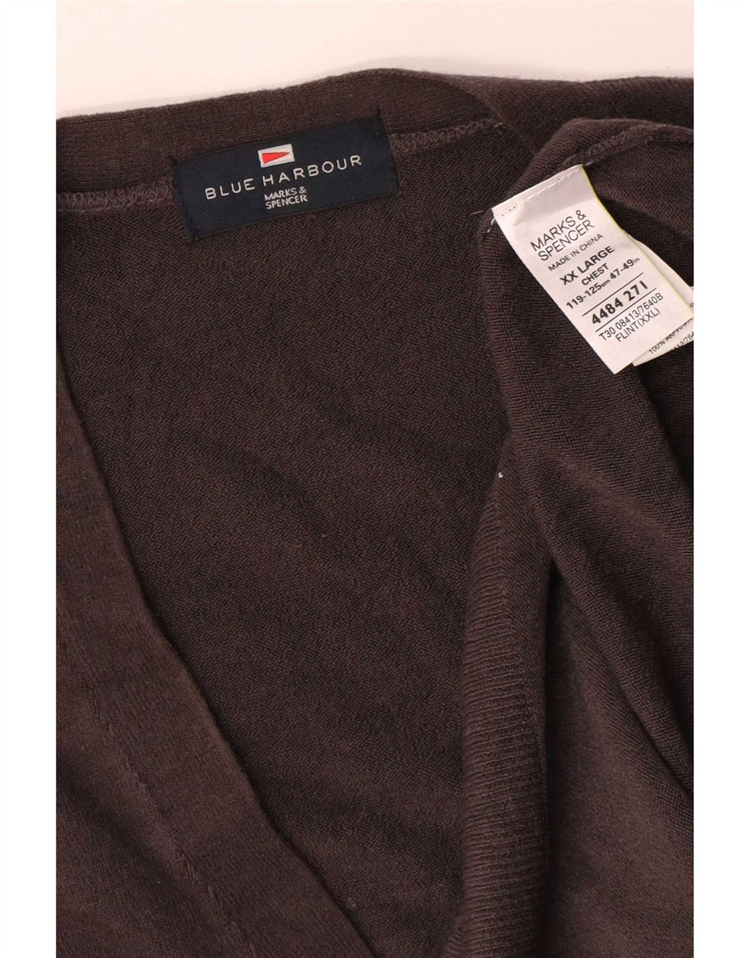 Marks & Spencer Ανδρικό Μπλε Ζακέτα Harbor 2XL Γκρι Ακρυλικό