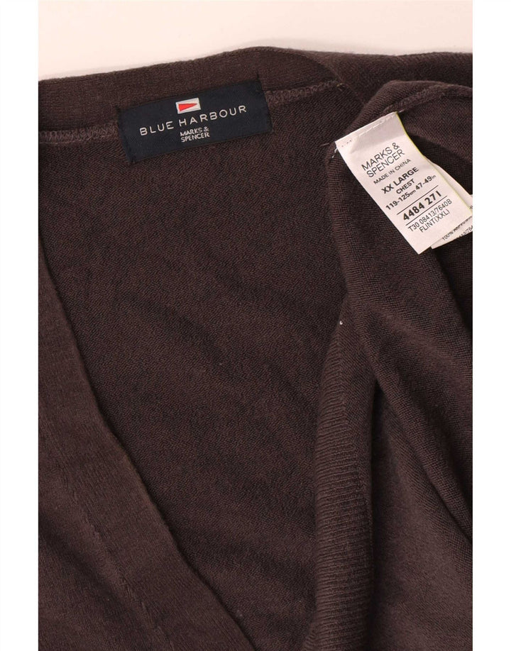 Marks & Spencer Ανδρικό Μπλε Ζακέτα Harbor 2XL Γκρι Ακρυλικό