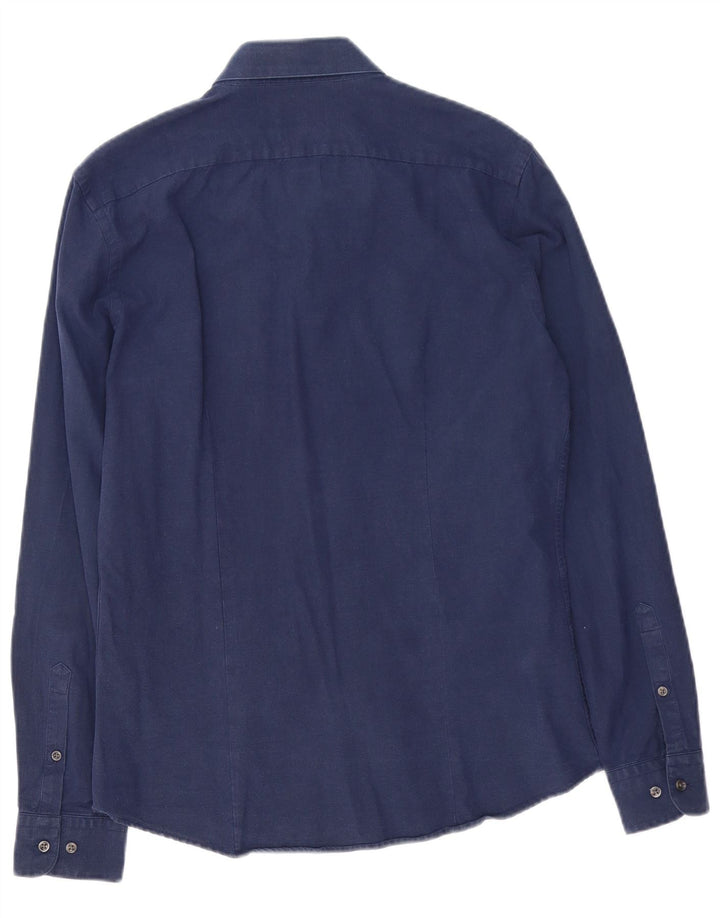 Ανδρικό πουκάμισο Reiss Slim Fit Medium Navy Blue βαμβακερό