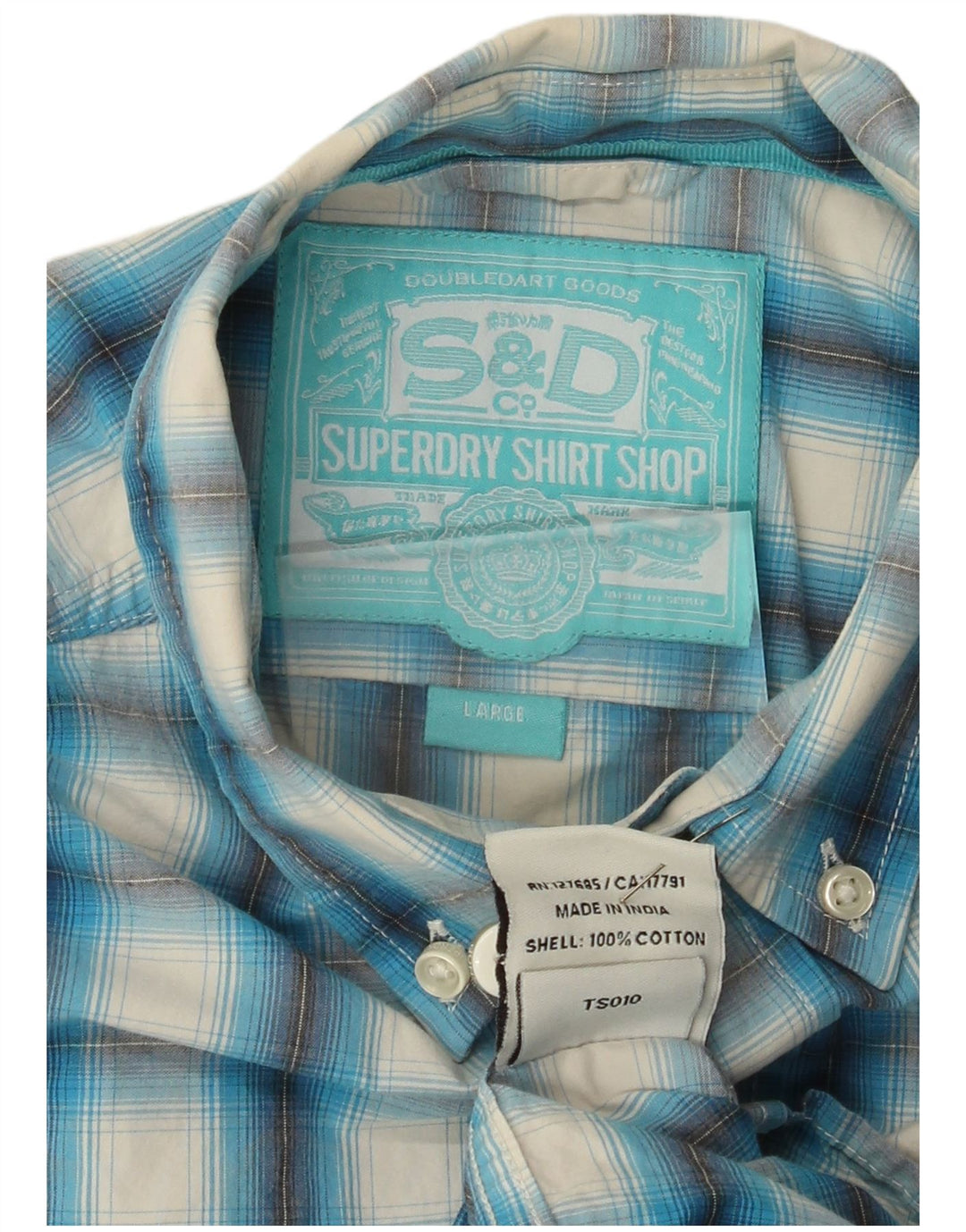 Ανδρικό πουκάμισο Superdry Large Blue Check Cotton