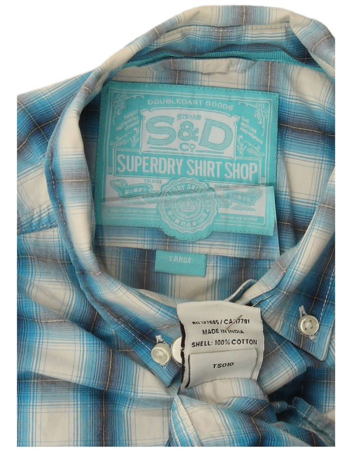 Ανδρικό πουκάμισο Superdry Large Blue Check Cotton