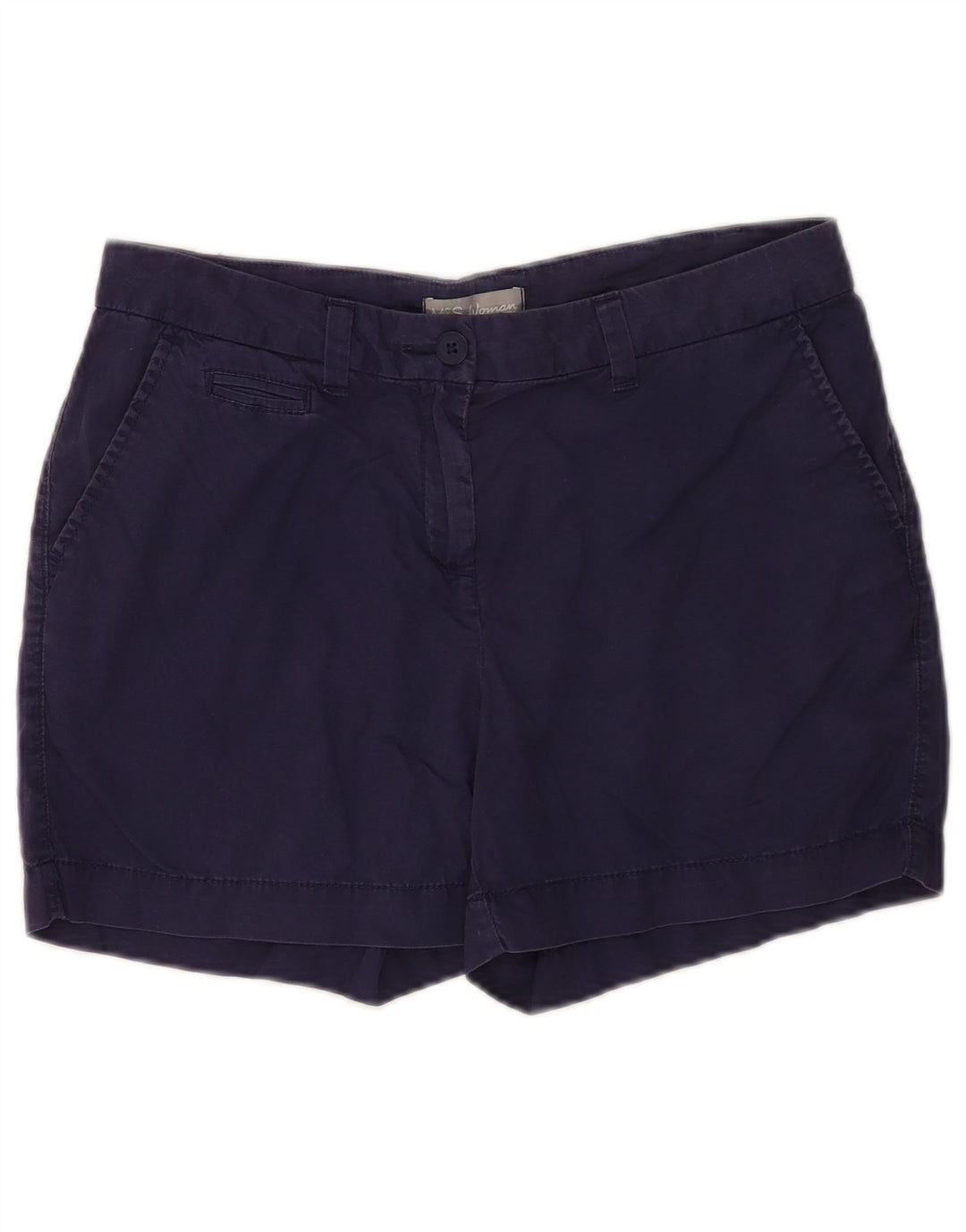 MARKS & SPENCER Γυναικείο σορτς Chino UK 12 Medium W30 Navy Blue Cotton