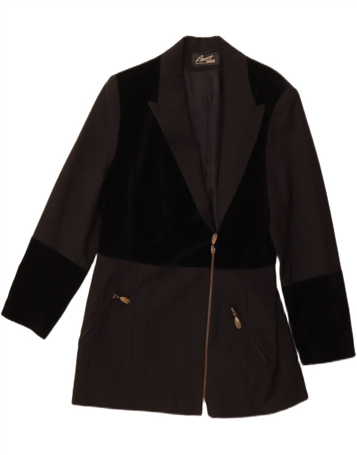 Apart Γυναικείο Longline Blazer Jacket UK 14 Medium Black Polyester
