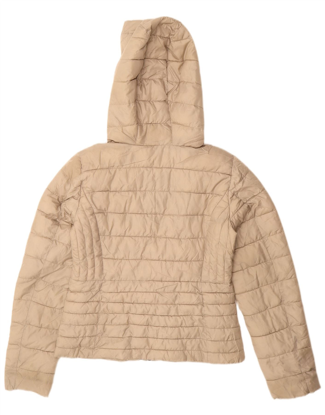 Zara Γυναικείο μπουφάν με κουκούλα UK 14 Medium Beige Polyester