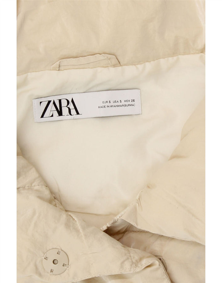 Zara Γυναικεία Longline Oversized Gilet UK 10 Small Beige Polyester