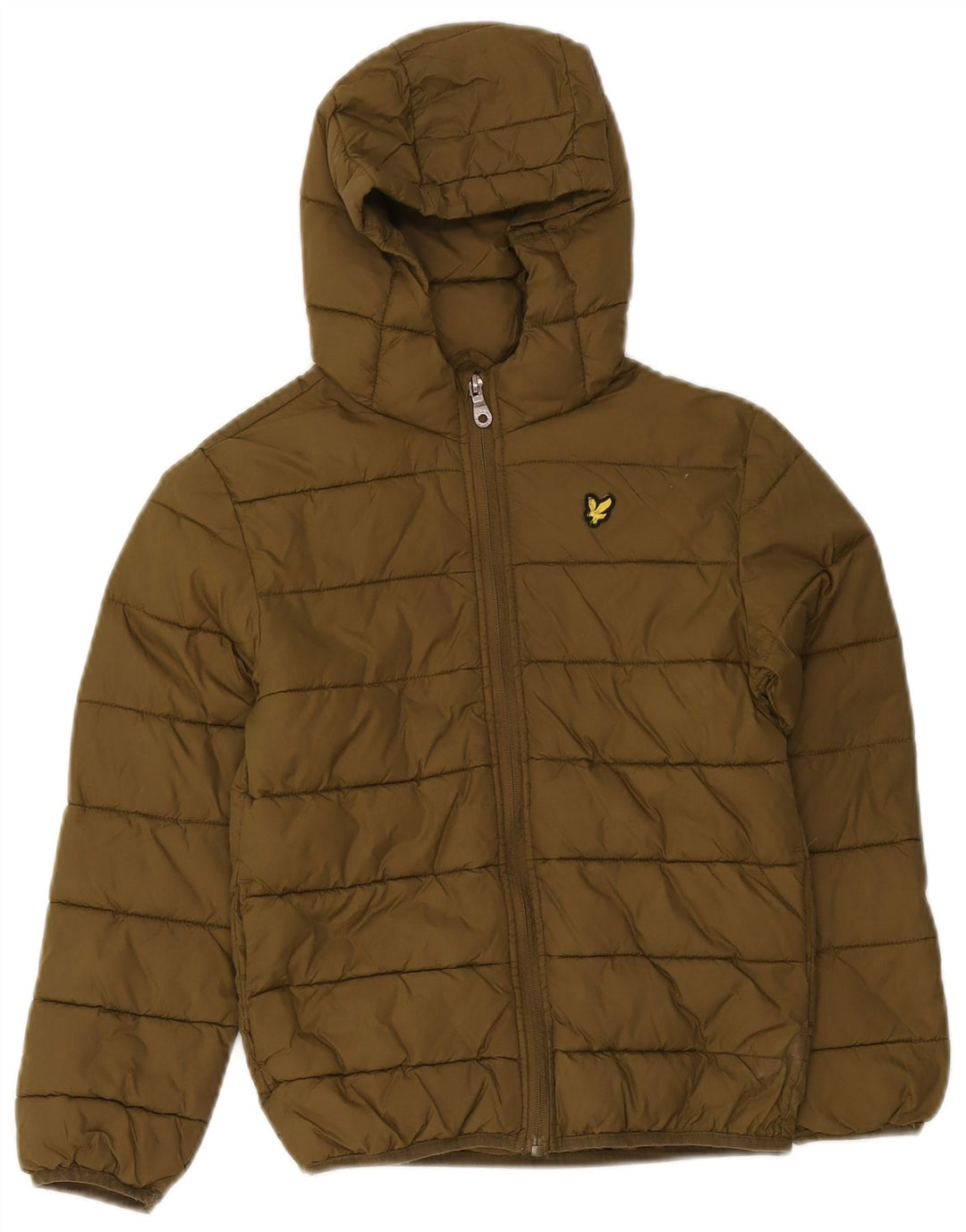 Μπουφάν Lyle & Scott Boys με κουκούλα με επένδυση 7-8 ετών Khaki Polyamide