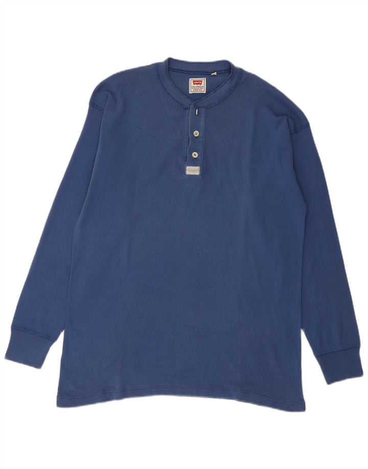 Ανδρικό τοπ Levi's μακρυμάνικο XL μπλε βαμβακερό