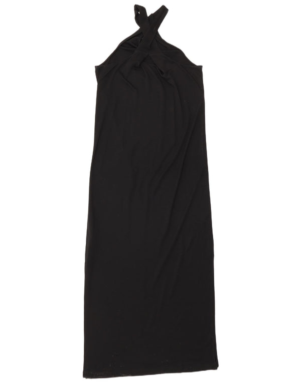 Massimo Dutti Γυναικείο Αμάνικο Maxi Φόρεμα UK 10 Small Black Lyocell
