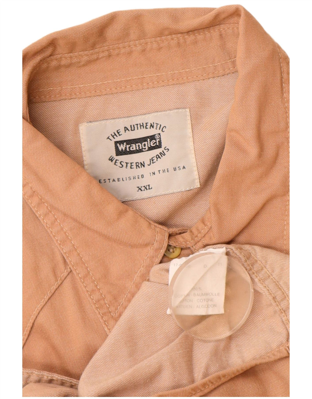 Ανδρικό πουκάμισο Wrangler 2XL Μπεζ βαμβακερό
