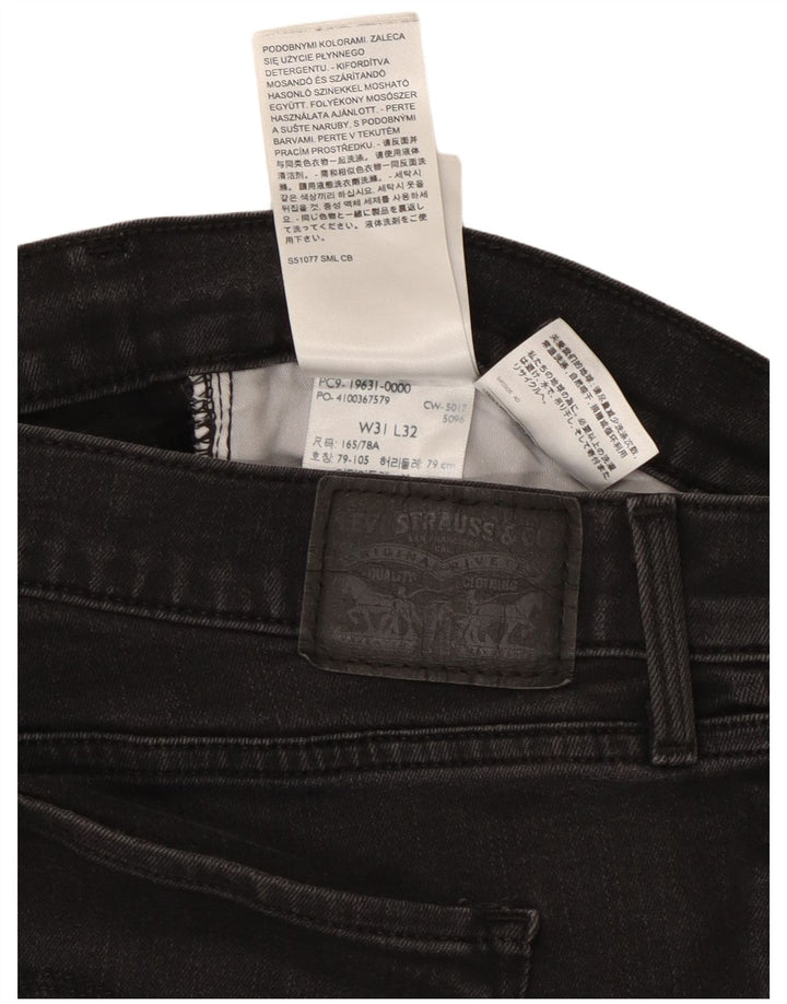 Γυναικείο τζιν ίσιο Levi's W31 L32 μαύρο βαμβακερό